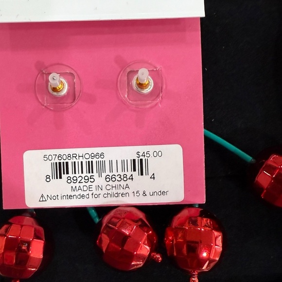 NEW Betsey Johnson Cherry Bow Earrings - Picture 5 of 5